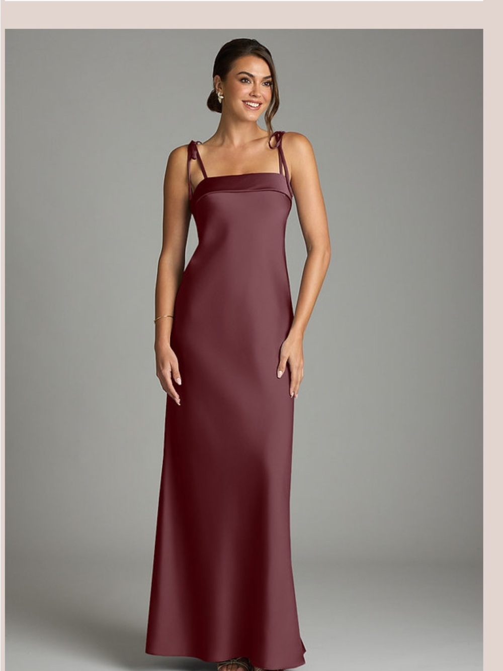 Azazie Ellia Sangria Slip Gown - Picture 1 of 4